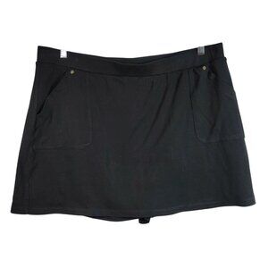 Jones New York Signature Skort Black XXL Skirt Pull On Pockets Elastic Waist